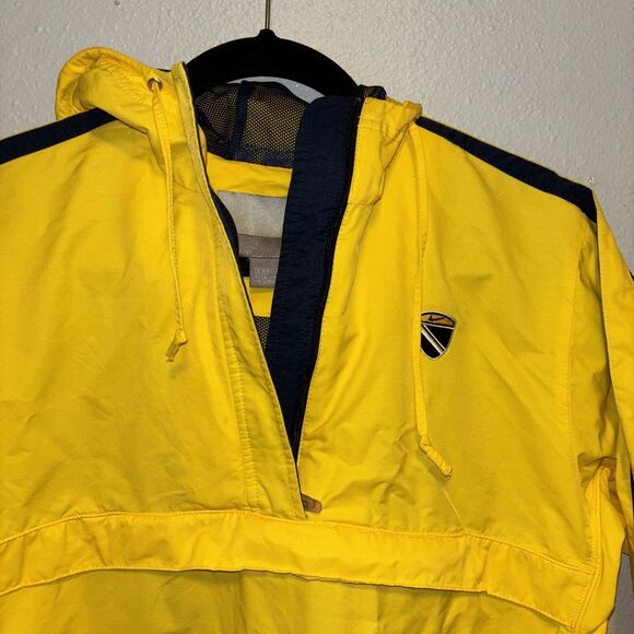 Vintage Nike Yellow Blue Pullover Cropped Jacket Women's S Y2K Windbreaker Sport - Picture 2 of 16